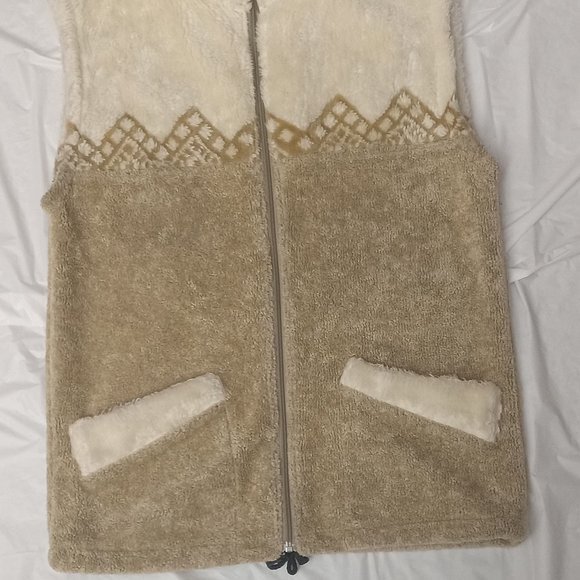 Lepied de Biche fur-like vest beige/cream color with designed pattern size - XS - Picture 2 of 6